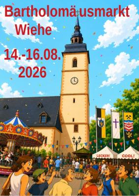 Bartholomäusmarkt Wiehe, 14. bis 16. August 2026